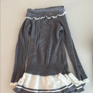 Gray Off-Shoulder Women's Sweater